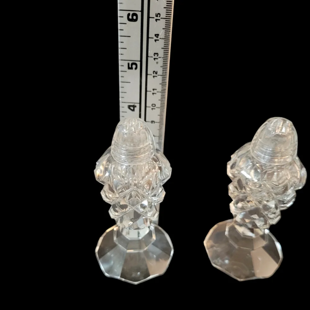 Antique Cut Crystal Salt & Pepper Shakers